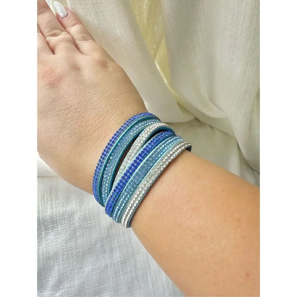 disney 60th anniversary wrap around cloth and rhinestone bracelet